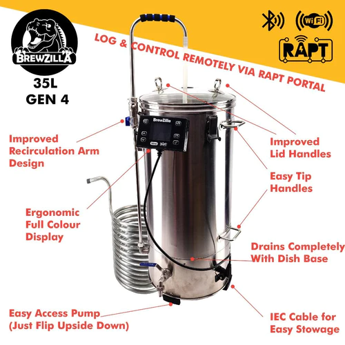 35L BrewZilla Gen 4 with Pump 1900/500w - 220-240V AC