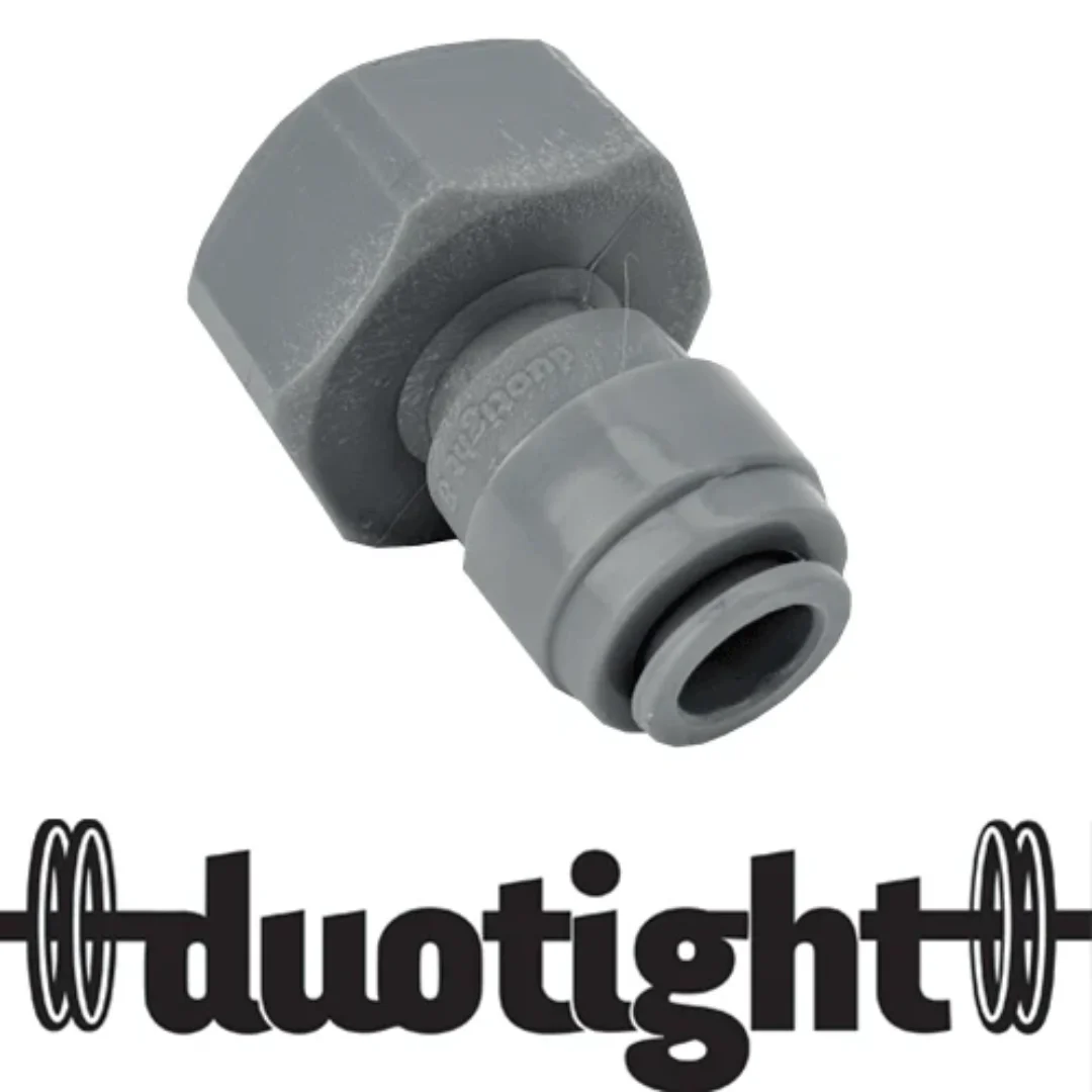 duotight - 8mm (5/16”) Female x 5/8” Female Thread (suits Keg Couplers and Tap Shanks)